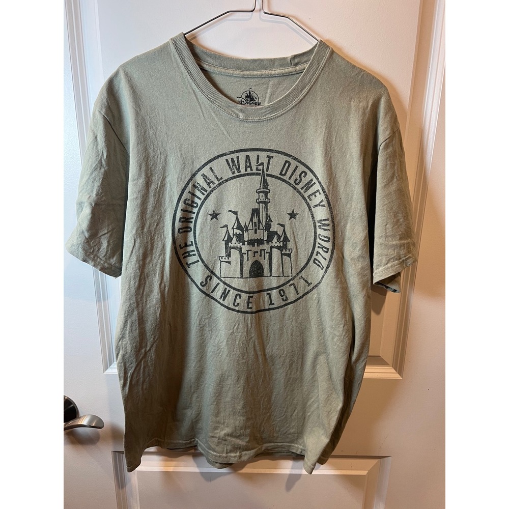 Disney Mens T-Shirt Original Walt Disney World Graphic Sage Green Size M